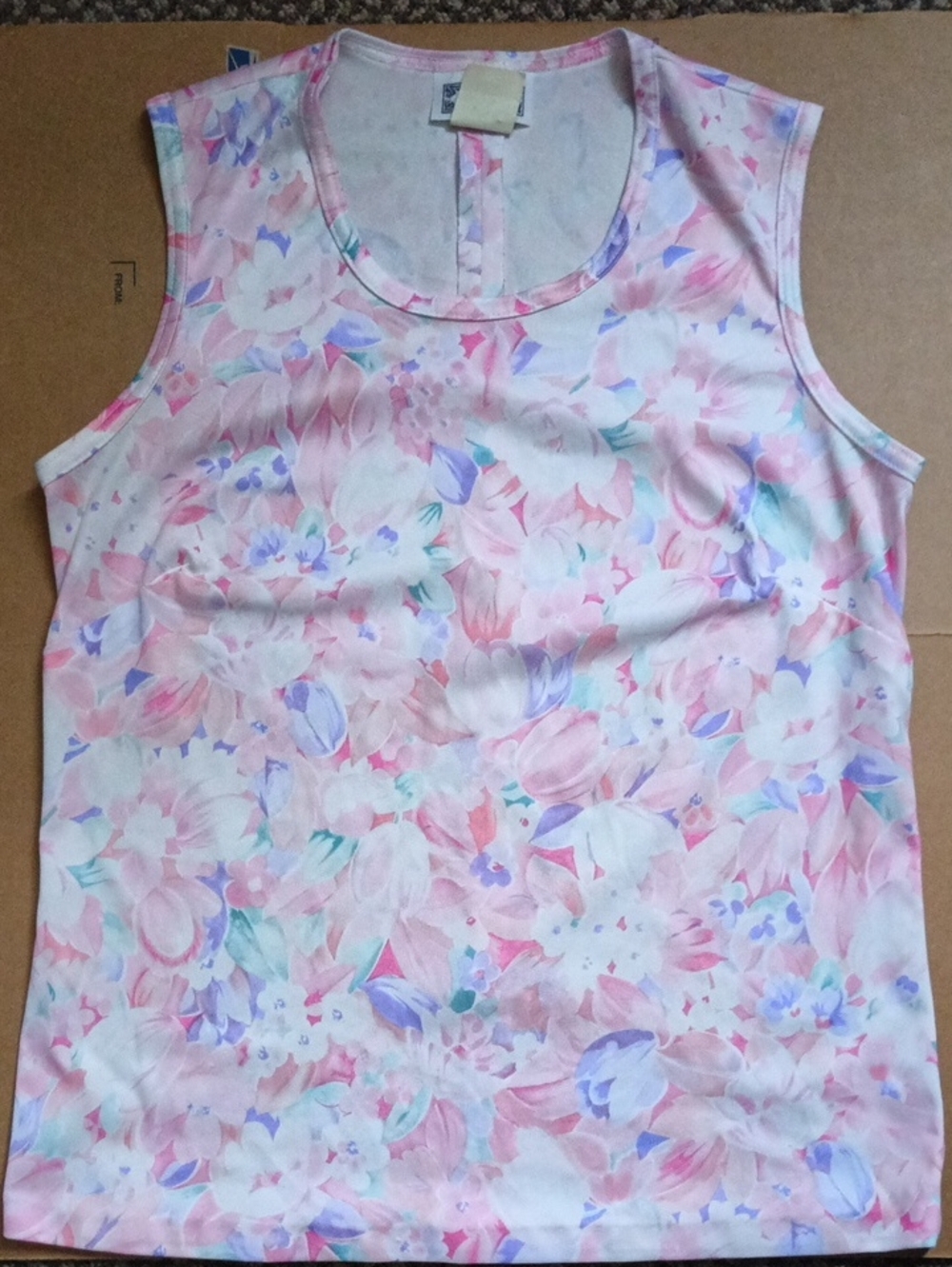 Pink Floral Tank Top Size Small